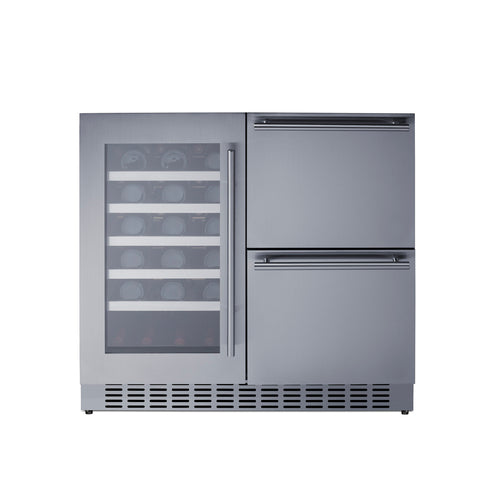 Summit 36" Wide Combination Wine Cellar & 2-Drawer Refrigerator (SWCDAR36UC) view 5