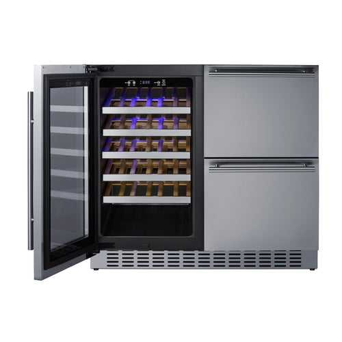 Summit 36" Wide Combination Wine Cellar & 2-Drawer Refrigerator (SWCDAR36UC) view 6