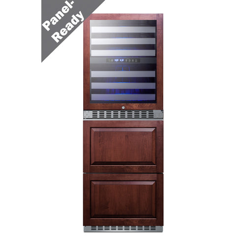 Summit 24" Wide Combination Dual-Zone Wine Cellar and 2-Drawer Refrigerator-Freezer (Panels Not I (SWCDRF24PNR)