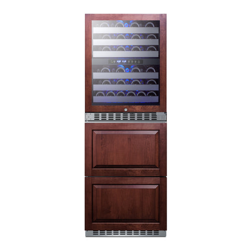 Summit 24" Wide Combination Dual-Zone Wine Cellar and 2-Drawer Refrigerator-Freezer (Panels Not I (SWCDRF24PNR) view 4