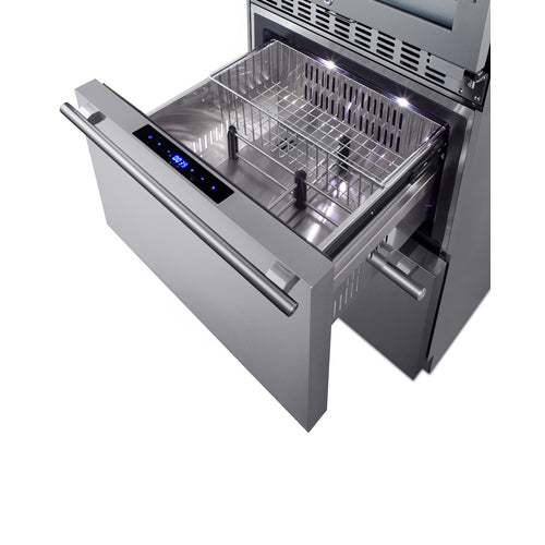 Summit 24" Wide Combination Dual-Zone Wine Cellar and 2-Drawer Refrigerator-Freezer (SWCDRF24) view 4
