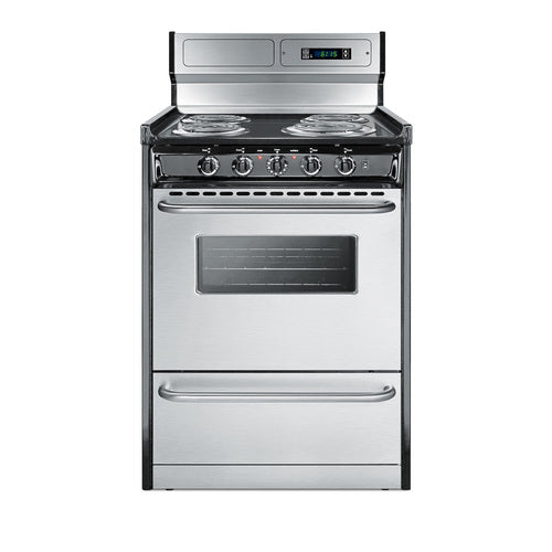 Summit 24" Wide Electric Coil Range (TEM630BKWY)