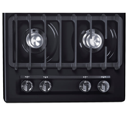 Summit 24" Wide 4-Burner Gas Cooktop, Battery Start Ignition (TNL03IP) view 3