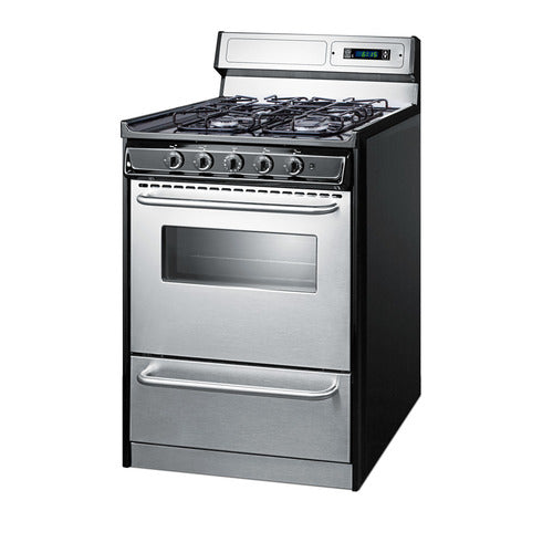 Summit 24" Wide Gas Range, Sealed Burners (TTM6307BKSW) view 3