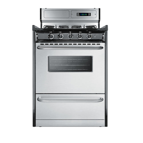 Summit 24" Wide Gas Range, Sealed Burners (TTM6307BKSW) view 2