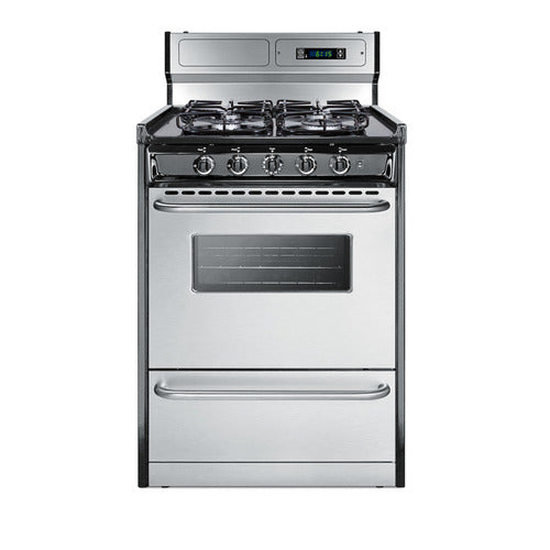 Summit 24" Wide Gas Range, Sealed Burners (TTM6307BKSW)