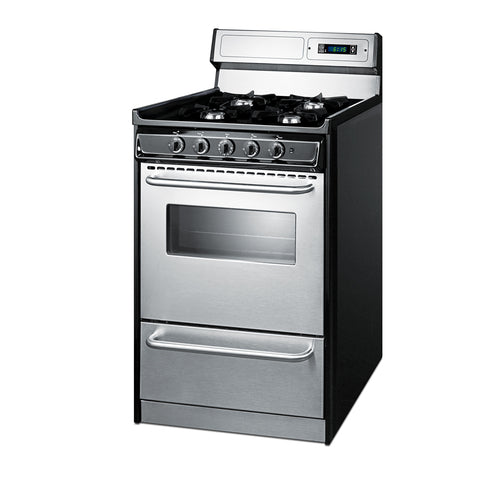 Summit 20" Wide Gas Range, Open Burners (TNM1307BKW) view 4