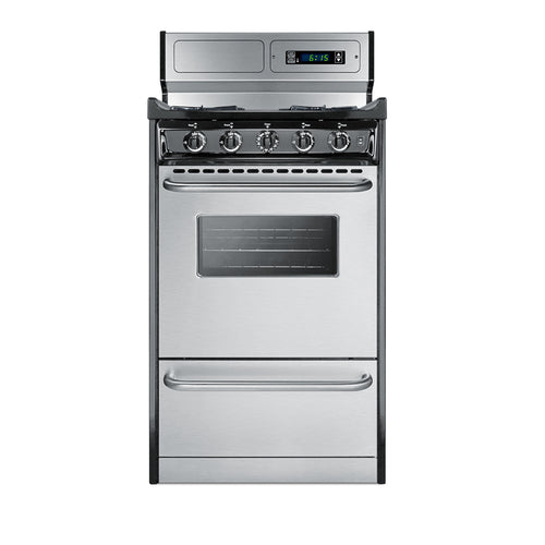 Summit 20" Wide Gas Range, Open Burners (TNM1307BKW) view 2