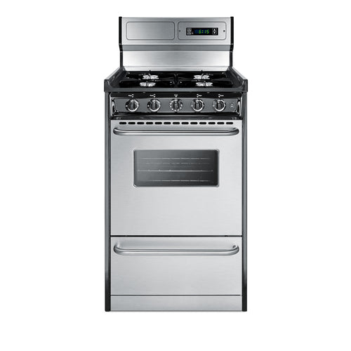 Summit 20" Wide Gas Range, Open Burners (TNM1307BKW)
