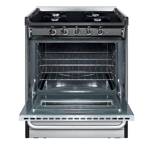 Summit 30" Wide Gas Range, Open Burners (TNM2107BRW)