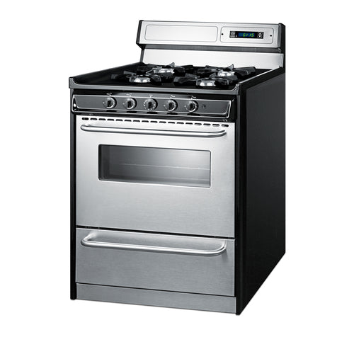 Summit 30" Wide Gas Range, Open Burners (TNM2307BKW) view 4