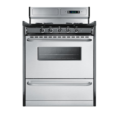 Summit 30" Wide Gas Range, Open Burners (TNM2307BKW) view 2