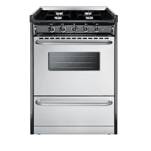 Summit 24" Wide Gas Range, Open Burners (TNM6107BRW) view 2