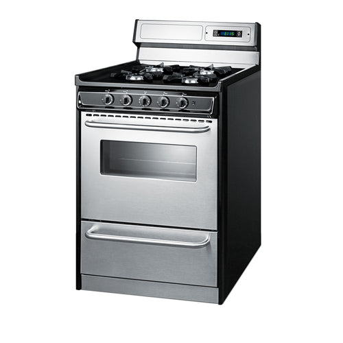 Summit 24" Wide Gas Range, Open Burners (TNM6307BKW) view 4