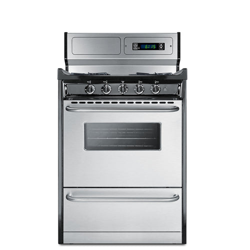 Summit 24" Wide Gas Range, Open Burners (TNM6307BKW)