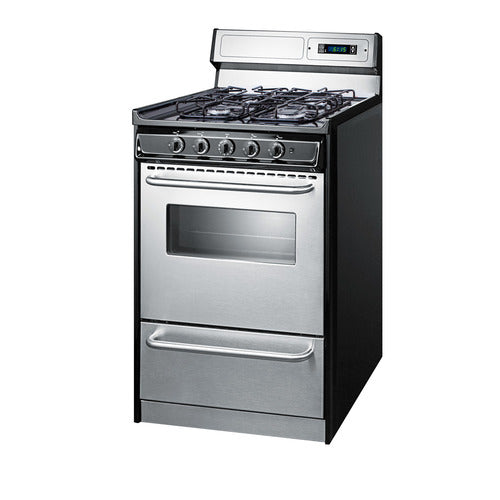 Summit 20" Wide Gas Range, Sealed Burners (TTM1307BKSW) view 4