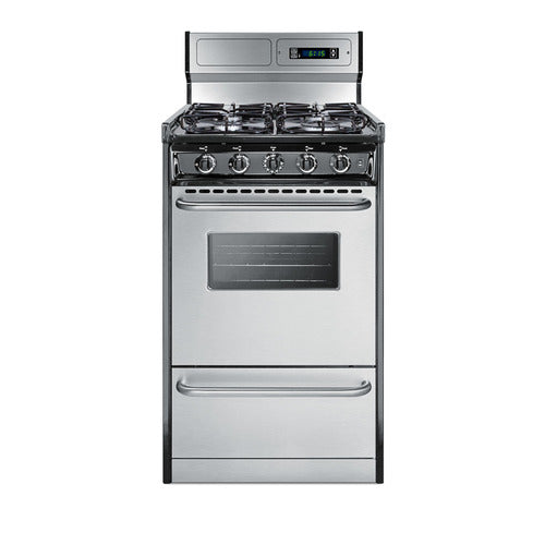 Summit 20" Wide Gas Range, Sealed Burners (TTM1307BKSW)