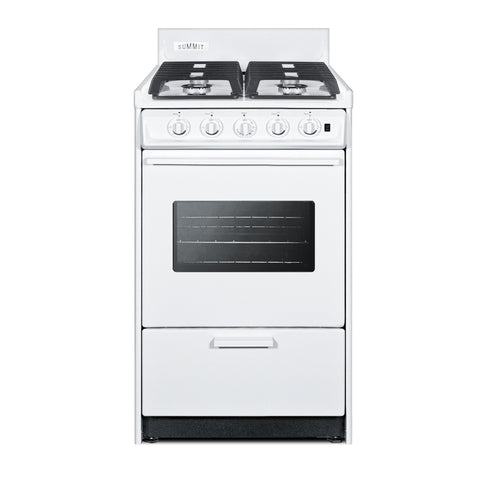 Summit 20" Wide Gas Range, Sealed Burners (WTM1107ISW)