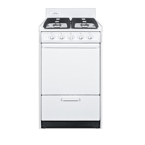 Summit 20" Wide Gas Range, Sealed Burners (WTM1107IS)