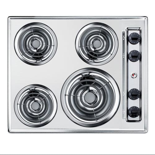 Summit 24" Wide 230V 4-Burner Coil Cooktop (ZEL03)