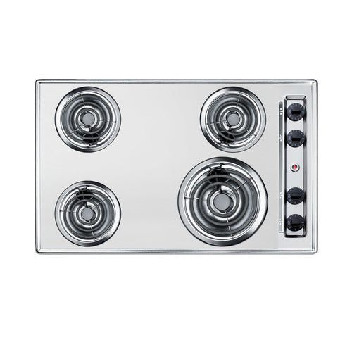 Summit 30" Wide 230V 4-Burner Coil Cooktop (ZEL05)