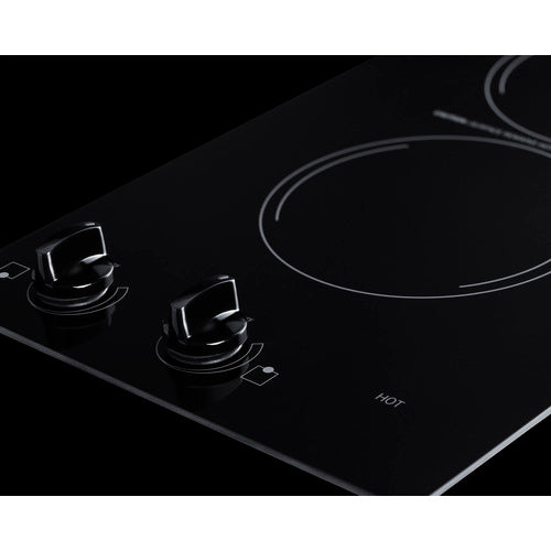 Summit 12" Wide 230V 2-Burner Radiant Cooktop (CR2220B) view 5
