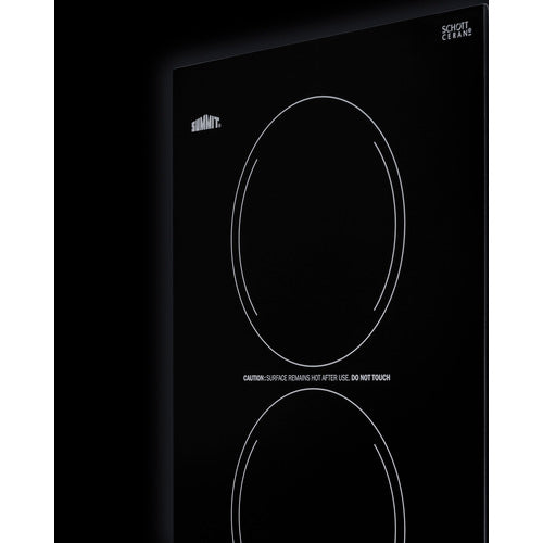 Summit 12" Wide 230V 2-Burner Radiant Cooktop (CR2220B) view 3