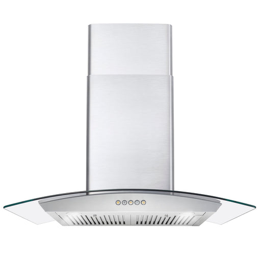Cosmo 30-Inch 380 CFM Ducted Wall Mount Range Hood in Stainless Steel with Tempered Glass (COS-668A750) Cosmo