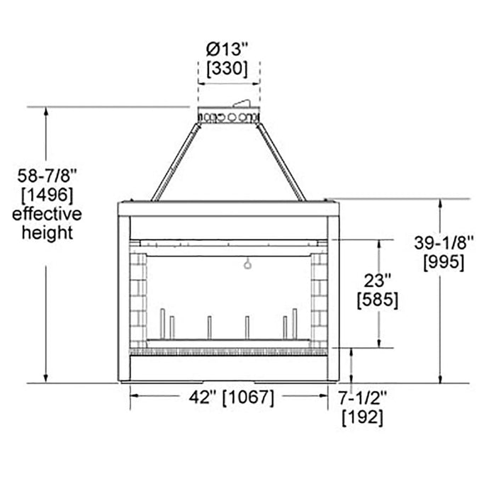 Majestic 42" See-Thru Radiant Wood Burning Fireplace - DSR42 Majestic