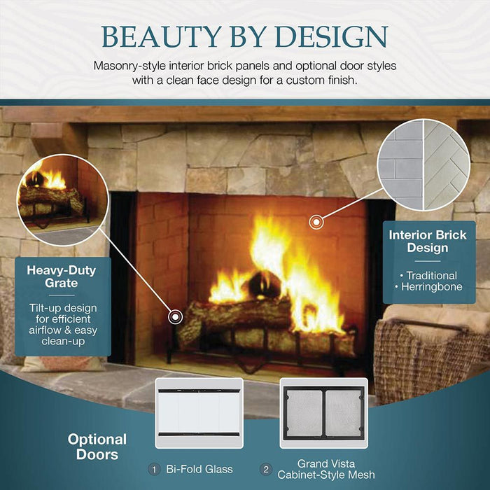 Majestic 50" Biltmore Radiant Wood Burning Fireplace - SB100 Majestic