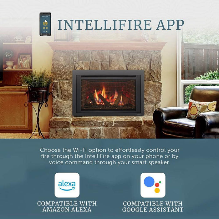 Majestic 30" Ruby Medium Direct Vent Gas Fireplace Insert With Intellifire Touch System - RUBY30 Majestic