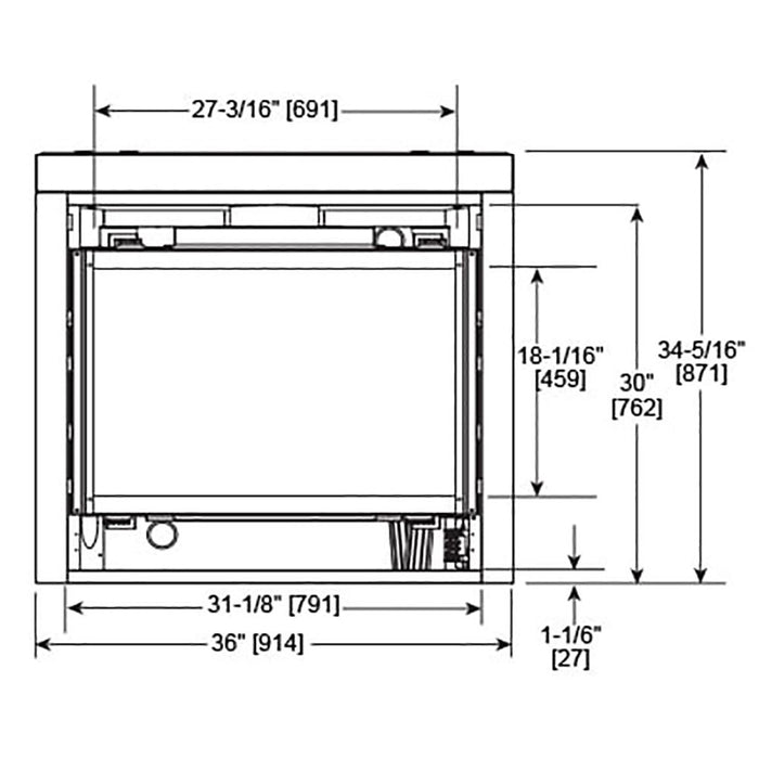 Majestic Mercury 32" Direct Vent Gas Fireplace, Top/Rear Vent With Intellifire (NG) Majestic