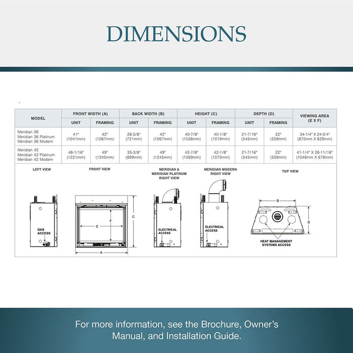 Majestic Meridian 36" Top/Rear Direct Vent Fireplace With IntelliFire Touch ignition - MER36 Majestic