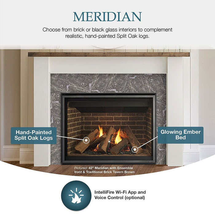 Majestic Meridian 36" Top/Rear Direct Vent Fireplace With IntelliFire Touch ignition - MER36 Majestic