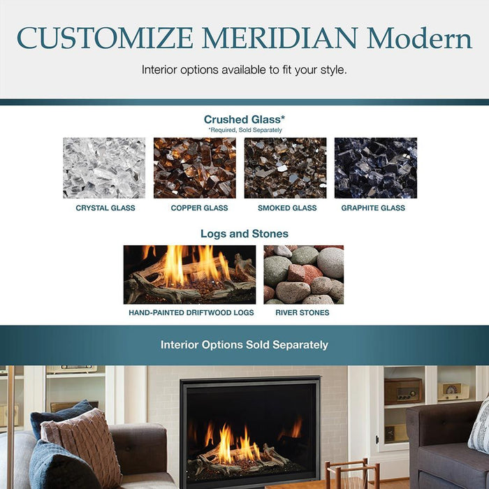 Majestic Meridian 42" Modern Top Direct Vent Gas Fireplace With Intellifire Touch ignition (NG) Majestic