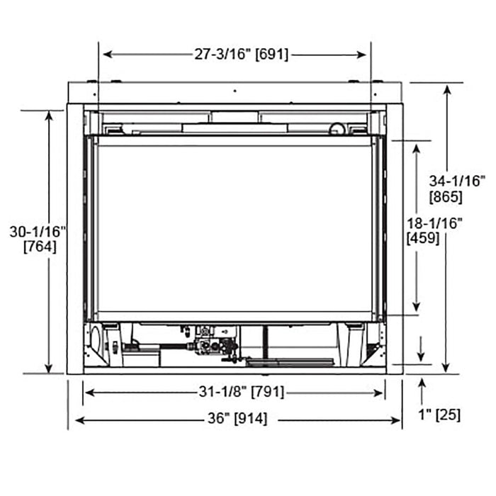 Majestic Quartz 32" Top/Rear Direct Vent Fireplace With IntelliFire Touch Ignition - QUARTZ32 Majestic