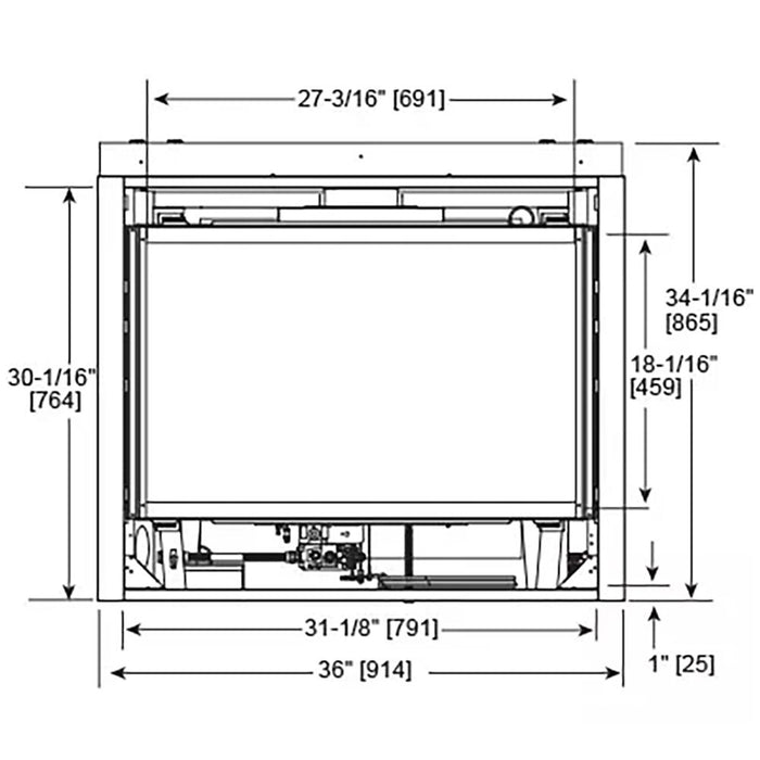 Majestic Quartz Platinum Top/Rear Direct Vent Fireplace With Intellifire Touch Ignition - QUARTZPLA36 Majestic