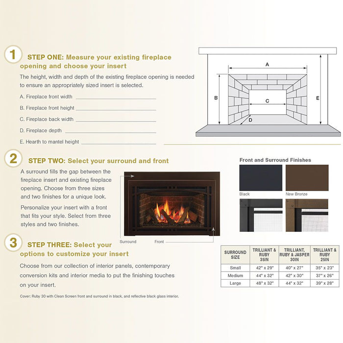 Majestic Trilliant Medium 30" Direct Vent Gas Insert With Intellifire Touch Ignition System - TRILLIANT30 Majestic