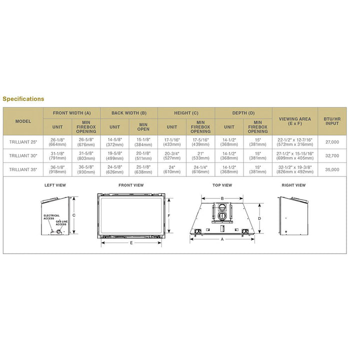 Majestic Trilliant Medium 30" Direct Vent Gas Insert With Intellifire Touch Ignition System - TRILLIANT30 Majestic