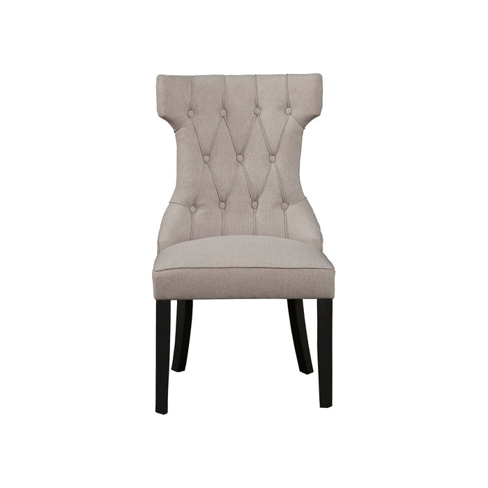 Alpine Furniture Manchester Upholstered Side Chairs, Light Grey/Black