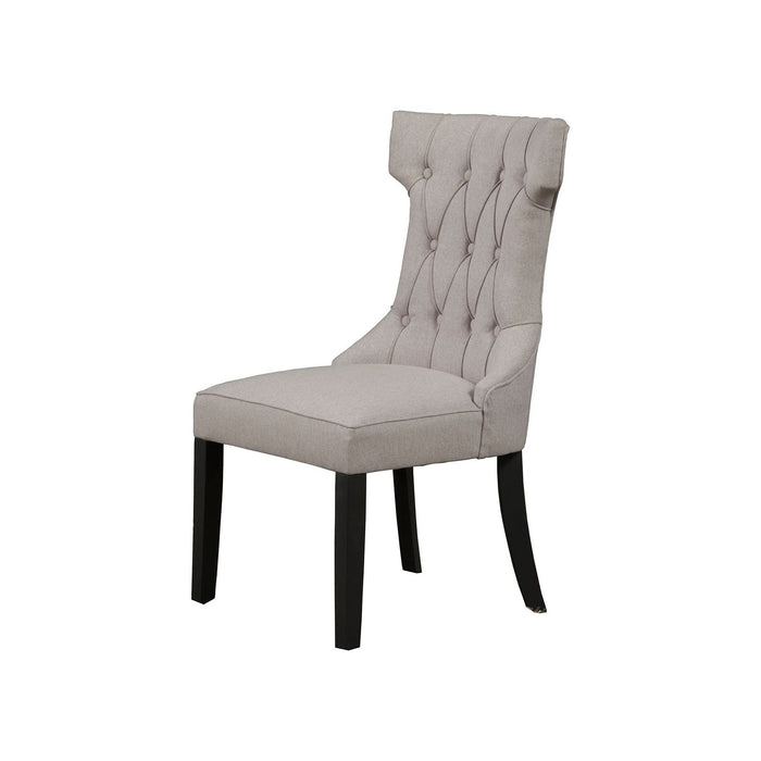 Alpine Furniture Manchester Upholstered Side Chairs, Light Grey/Black