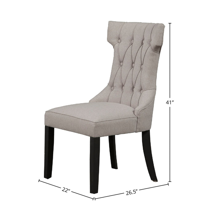 Alpine Furniture Manchester Upholstered Side Chairs, Light Grey/Black