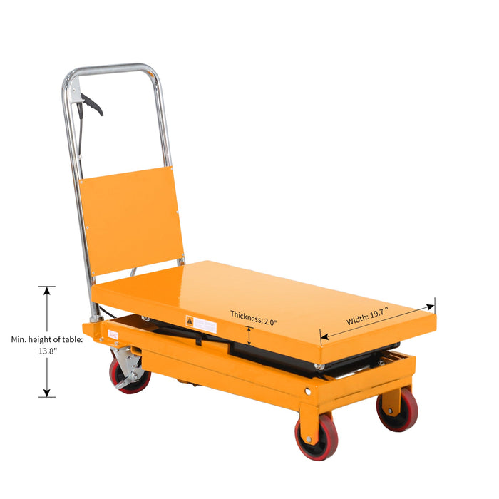 Xilin SPS350 hydraulic lift table mast and lift detail