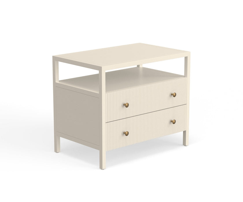 Alpine Furniture Marsha Nightstand, Coconut Milk