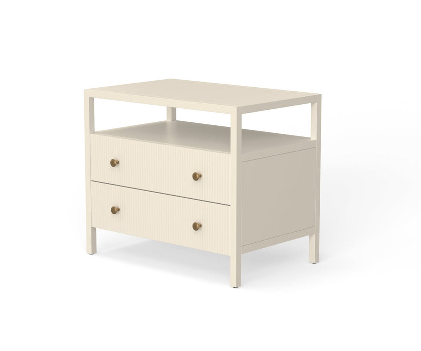 Alpine Furniture Marsha Nightstand, Coconut Milk