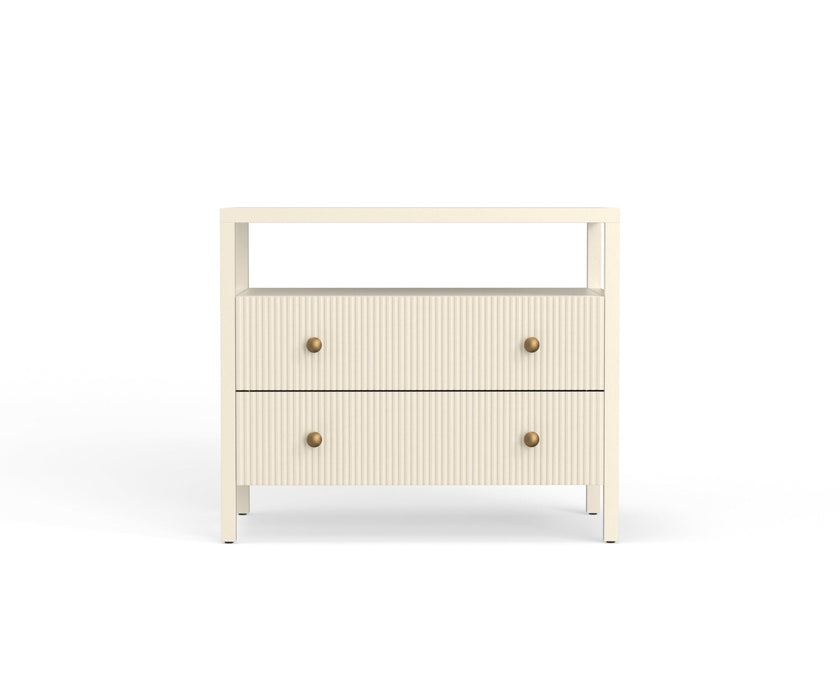 Alpine Furniture Marsha Nightstand, Coconut Milk