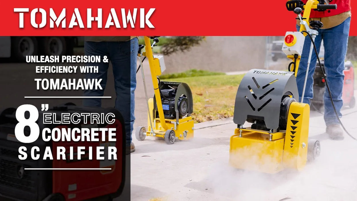 Tomahawk Power Electric 8” Concrete Scarifier Planer Grinder for Sidewalk Trip Hazard Repair, Traffic Line... - Detail View