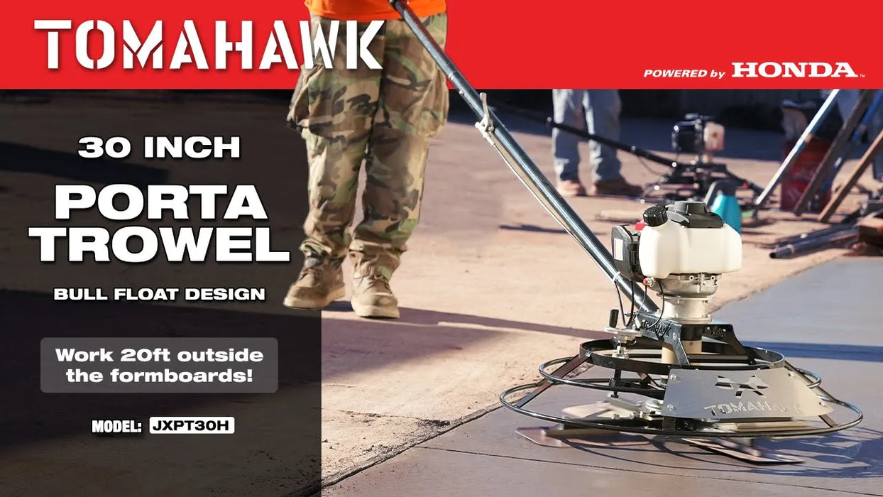 Tomahawk Power 30" Portable Honda Concrete Power Trowel with 18ft Bull Float Handle GX35 - Detail View 3