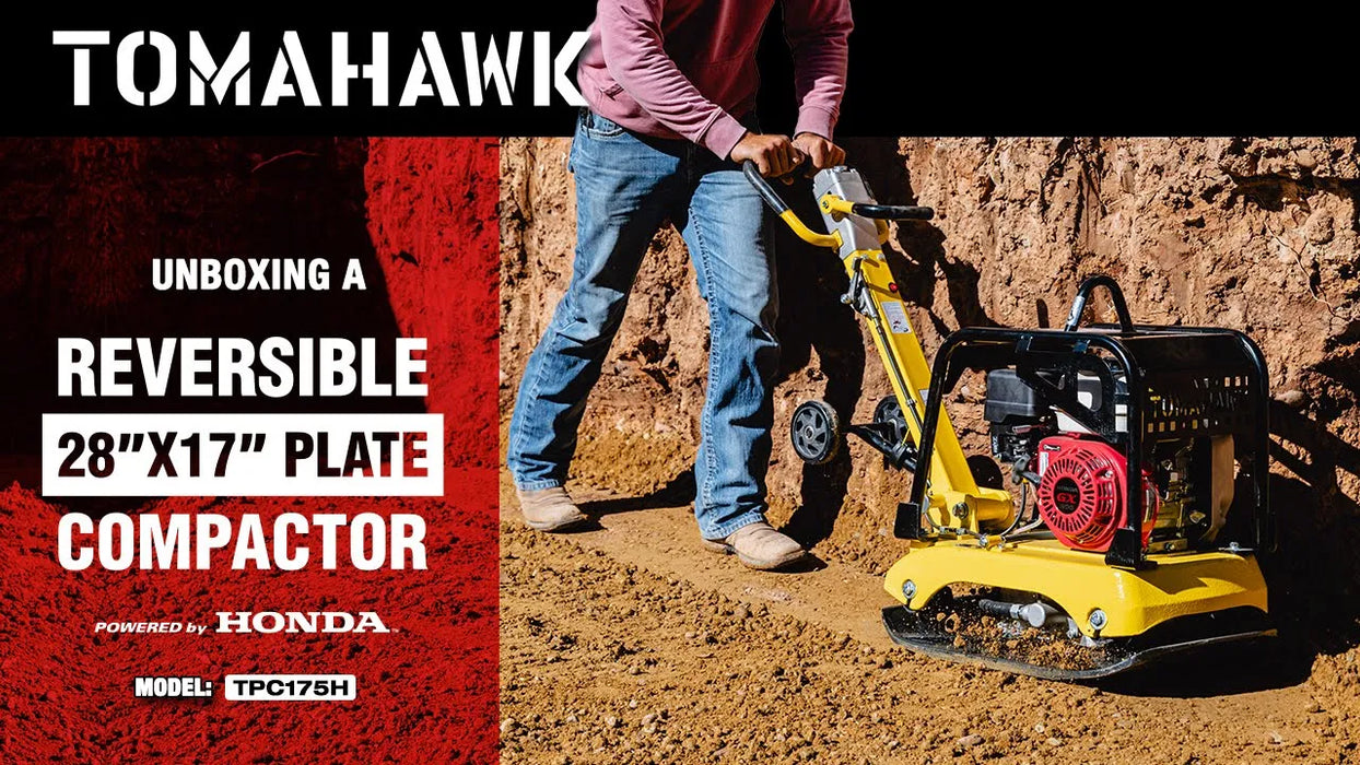 Tomahawk 6.5 HP Honda Reverse Hydraulic Plate Compactor for Soil, Aggregate, Cohesive Compaction - Close-Up