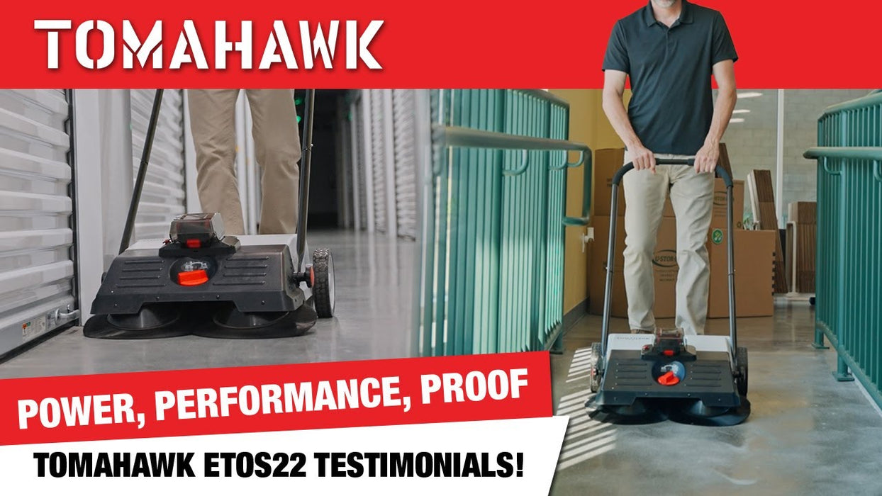 Tomahawk Power 22" Battery Powered Push Sweeper With Double Brush System 18V Lithium-Ion - Detail View 3